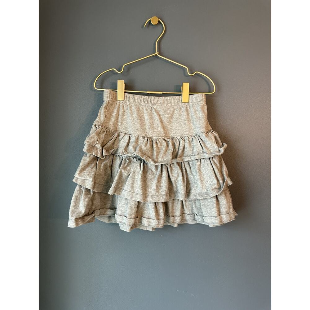 Hanna Andersson Grey Ruffle Pull On Skirt
